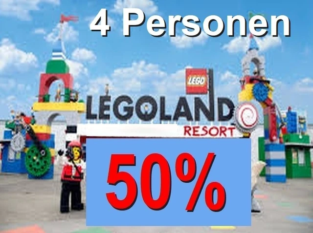 ✅ 50% LEGOLAND für 4 Personen online Gutschein Rabatt Eintrittskarten Tickets