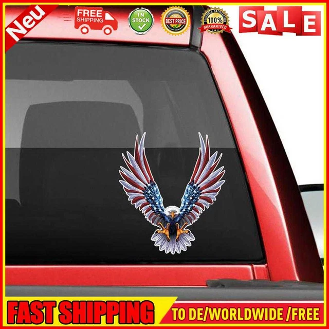 Adesivo Auto Personalità 15x17cm Bandiera USA Aquila Decalcomania Riflettente Decorazione Auto