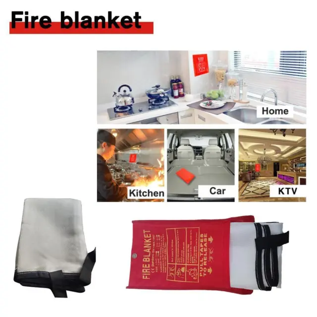 Fire Blanket Emergency Flame Retardant Shelter Safety For Caravan, Kitchen Q1U2