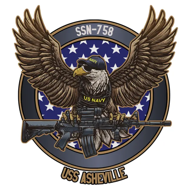 USS Asheville SSN-758 US Navy Ensign OPSEC USA Made Military Decal