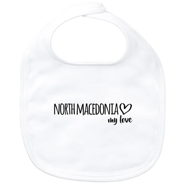 Bavaglino bambino Macedonia del Nord my love idea regalo souvenir compleanno Natale