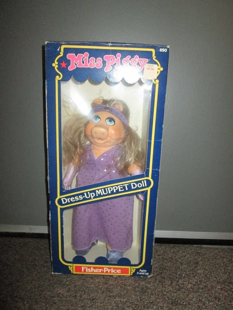 1982 Fisher Price Miss Piggy Dress Up Muppet Doll In Box