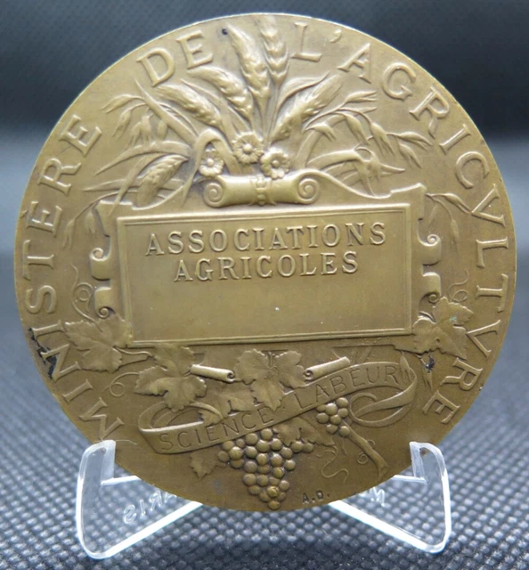 Médaille Ministère De L'Agriculture Début XXème (bronze, Associations Agricoles)