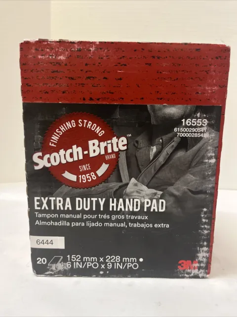 Scotch-Brite Extra Duty Hand Pad 6444 6 in x 9 in 16553 20 Pads Per Box