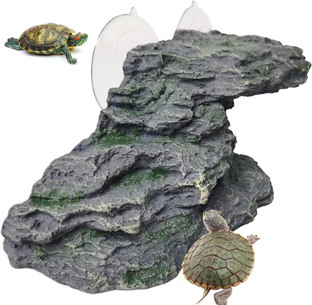 Turtle Basking Platform Climbing Ramp Shale Reptiles Stone Aquarium Rock Decor