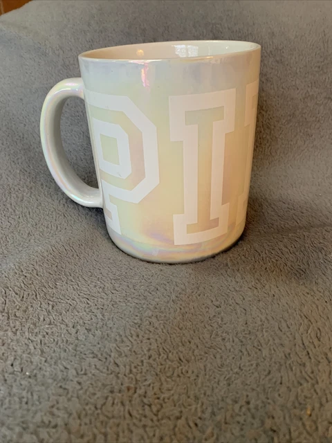Victorias Secret Pink Large Coffee Mug Irridescent  White Fresh And Clean