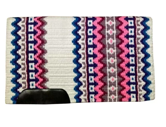 Western Show Saddle Pad Blanket Horse Ranch Handmade New Zealand Wool 34" x 42"