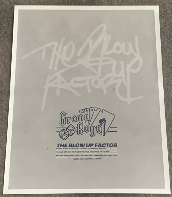 1999 Grand Royal The Blow Overhead Factor Promo Poster ~ Beastie Boys, etc ~