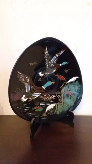 Jolie assiette ancienne de LONGWY L’ ENVOL SIGNE LEA VALENTI **