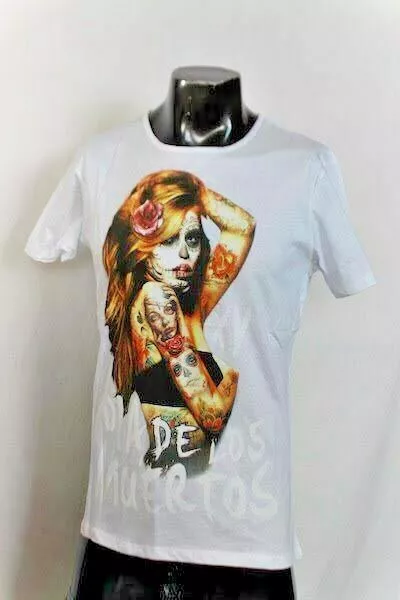 T-Shirt Ragazza con Tatuaggio - Dia De Los Muertos