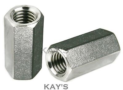 HIGH HEX CONNECTION NUTS HEXAGON CONNECTOR CONNECTING ROD BAR STUD LONG NUT ZINC 