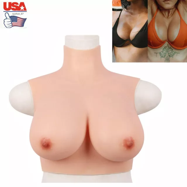 US C-G Cup Transgender Crossdresser Silicone Breast Forms Plate Boobs Mastectomy