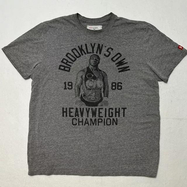 Roots of Fight Mike Tyson Brooklyn 1986 Under Armour Boxing T-Shirt Size XL