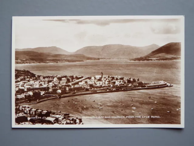 R&L Postcard: Cardwell Bay & Gourock from Lyle Road, Valentine's, Scotland