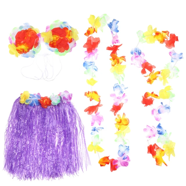 12 pz gonna hula tropicale set di abbigliamento tradizionale bambino donna