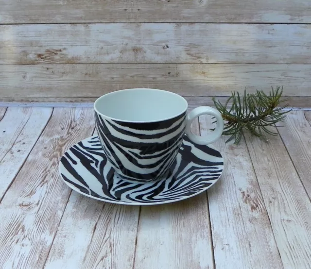 ZEBRA Teacup ☕ Vintage 2003 ☕ Dana Buchman ~ Gevalia, Rosenthal Germany