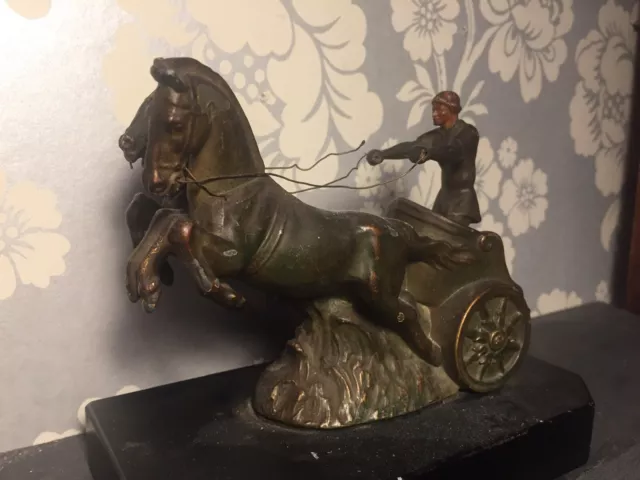 19th Century Grand Tour Spelter Chariot And Charioteer.