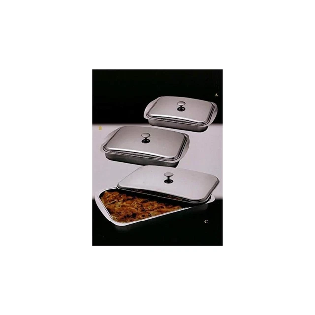 Teglia Forno Con Coperchio In Acciaio Inox - Inoxriv Shop - 2
