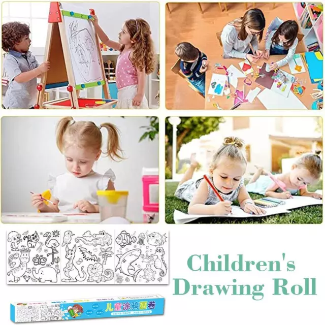 Children's Drawing Roll DIY Sticky Color Filling Paper 1/4} Early N8S6