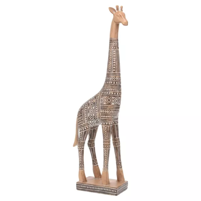 Dekofigur Giraffe Figur Statue Skulptur Kunststein Braun gemustert H 51 cm