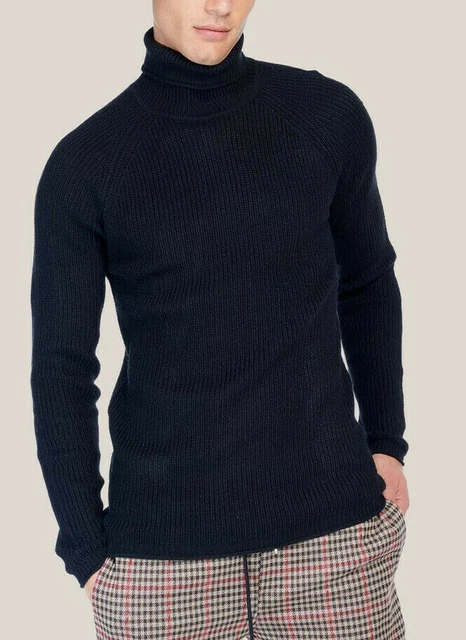 Maglione uomo maglioncino collo alto dolcevita invernale nero blu da  XXL 2XL XL