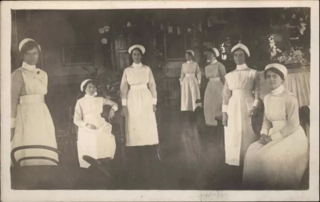 Maids Home Staff Wealthy Home Real Photo RPPC Vintage Postcard