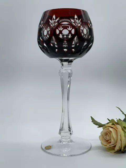 Prächtiger Nachtmann Bamberg Bleikristall Römer Weinrömer Weinglas Rot 19,8cm