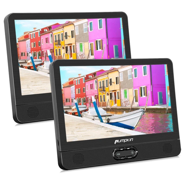 2 x 12" Auto Monitor Full HD Tragbarer DVD Player Kopfstütze USB AKKU für Kinder