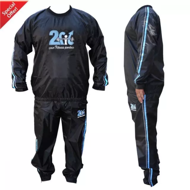 Heavy Duty 2Fit Sweat Suit Sauna Exercise Gym Suit Fitness Weight Loss Anti Rip