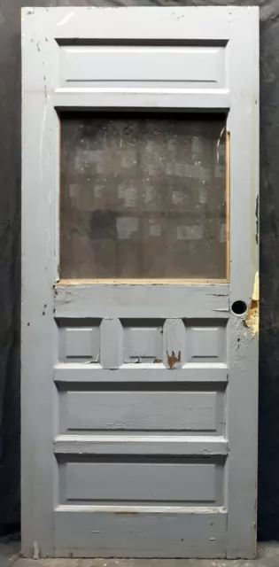 32x78" Antique Vintage Old Reclaimed SOLID Wood Wooden Entry Door 6 Panels Glass