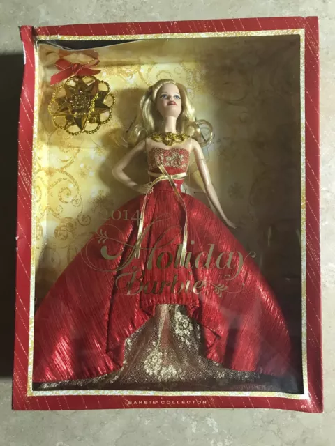 2014 HOLIDAY BARBIE Doll w Ornament Blonde Barbie Collector BDH21