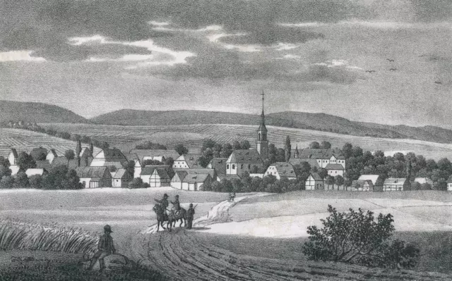 REIBERSDORF - 1. Ansicht - Sachsens Kirchen-Galerie - Lithographie 1840