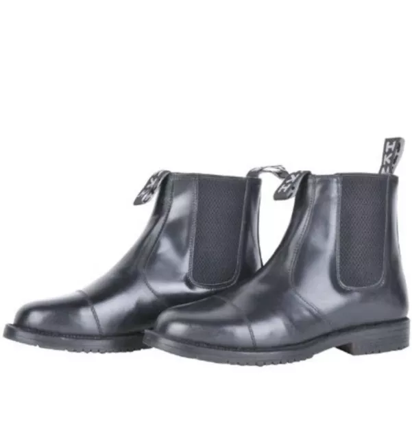 HKM Leder-Stiefelette mit Elastikeinsatz 506s schwarz 37, Neu