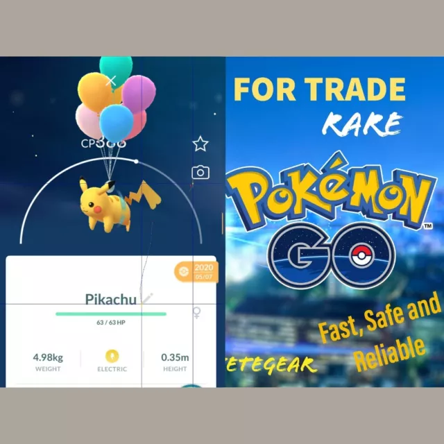 Pokémon GO Shiny Flying Pikachu with Orange Balloons - Jeju Island, South  Korea – Trade 20.000 stardust (Read Describe) - PoGoFighter