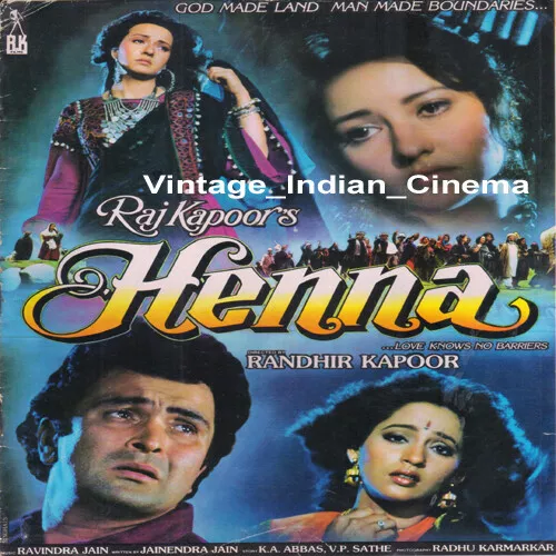 Henna 1991 Rishi Kapoor Zeba Bakhtiar Vintage Rare Bollywood Press Booklet