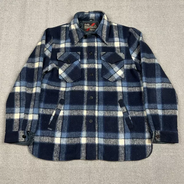 VINTAGE 70'S SEARS CPO Flannel Shirt Wool Mens Large Button Up Plaid ...