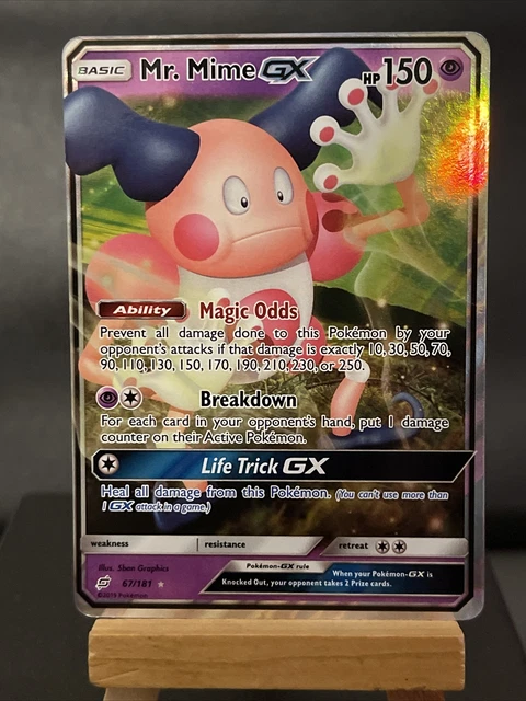 Pokemon Card Mr Mime GX 67/181 Team Up Half Art Ultra Rare Near Mint