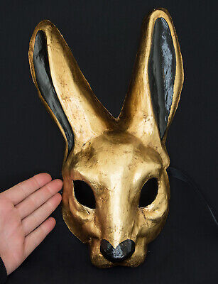 Mask from Venice Rabbit Mixed Paper Mache Golden - Craft 170 2