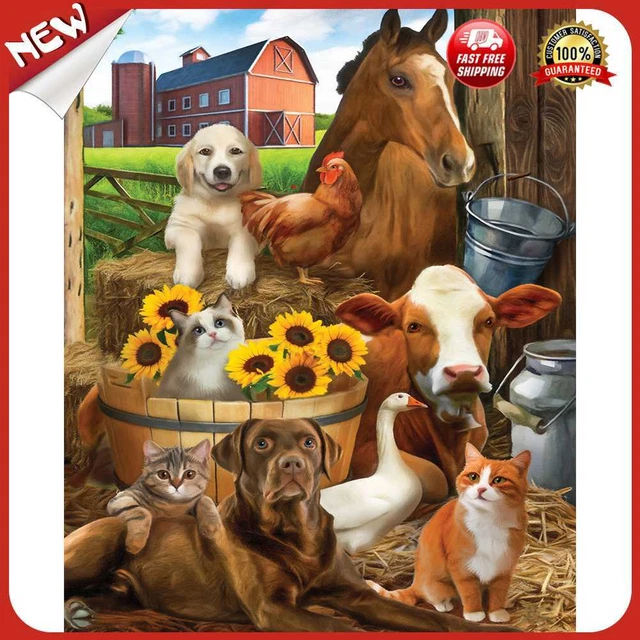 Kit de pintura al óleo de animales de granja por números hágalo usted mismo pintura acrílica sobre lienzo (B1261)