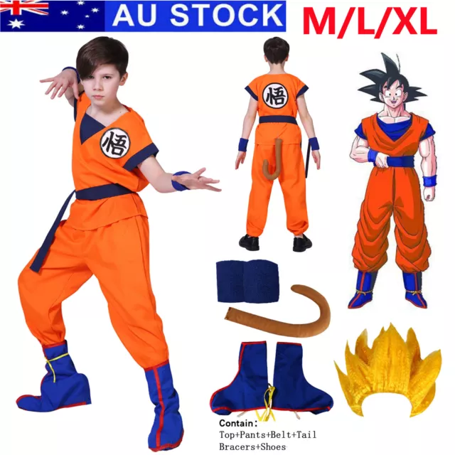 Halloween Kids Boys Dragon Z Goku Cosplay Costume Outfit Party Fancy Dress Up AU