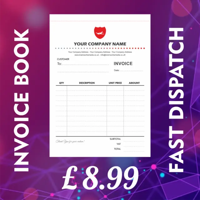 Personalised A5 Duplicate Invoice Book • Order Book • NCR Pad • Receipt Pad