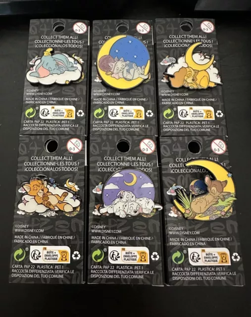 Loungefly Disney Sleeping Animals Enamel Pin COMPLETE Set of 6