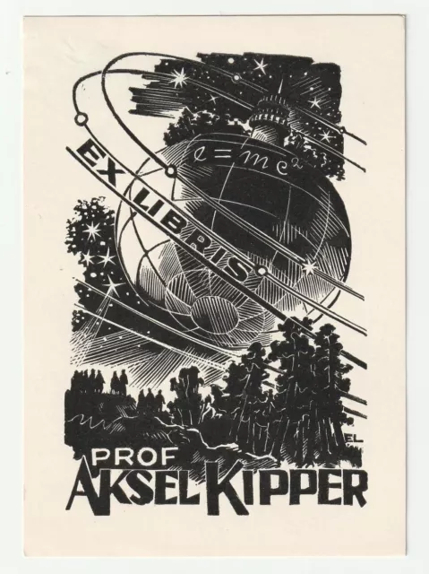 EIKO LEPP: Exlibris für Aksel Kipper, Weltraum, Einstein