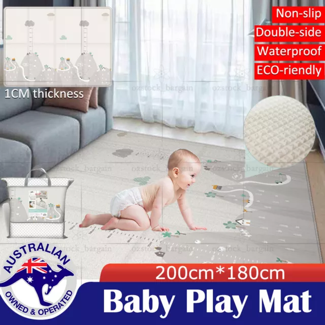 Foldable Crawling Folding Pad Baby Kids Play Mat Non-Slip Floor Rug Foam Carpet