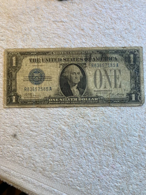 1928 A US Mint $1 Dollar Funny Back Silver Certificate ~