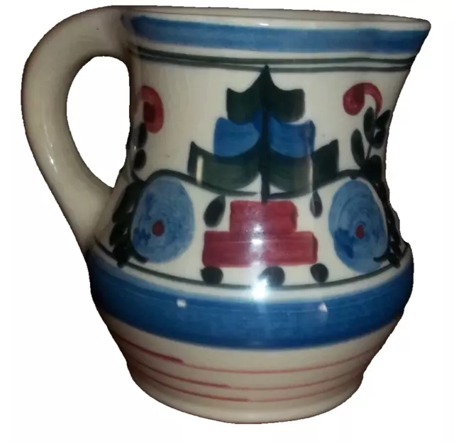 Persian Ware Creamer - German Folk Art - Blue & Red Floral - Vintage