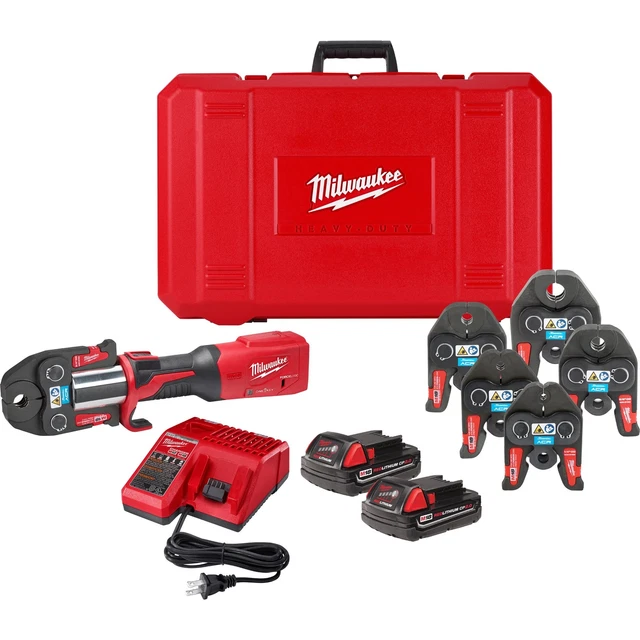 Milwaukee M18 Cordless Force Logic Pro Press Tool 1/2in-2in CTS Jaws 2 Batteries