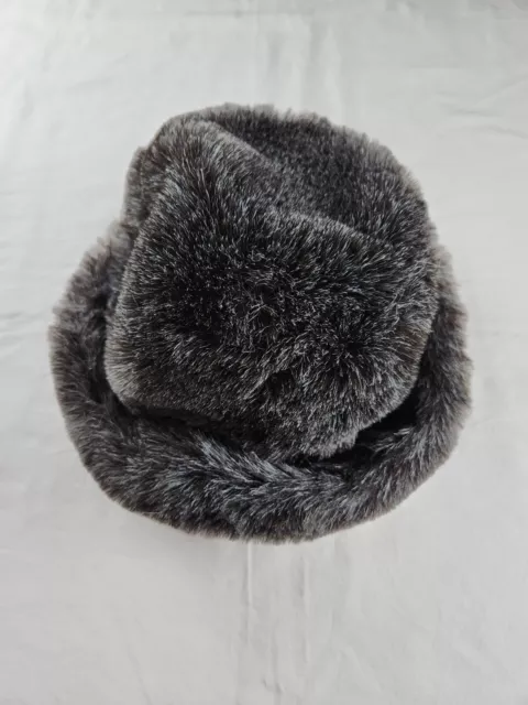Vintage Balfour Womens Fur Hat Cap Charcoal Size 7 3/8 Fur Blend Made UK