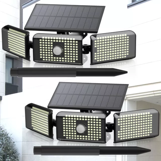 2pack Solar Motion Sensor Light Bright  Flood Garden Outdoor Street Wall Lamp