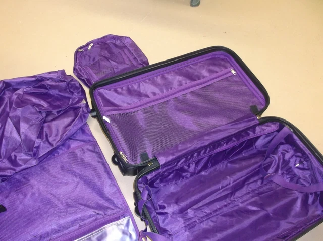 Purple Luggage Suit Case Spinner Travel Trolley Bag Hard Side Wheel Rolling Cart 3